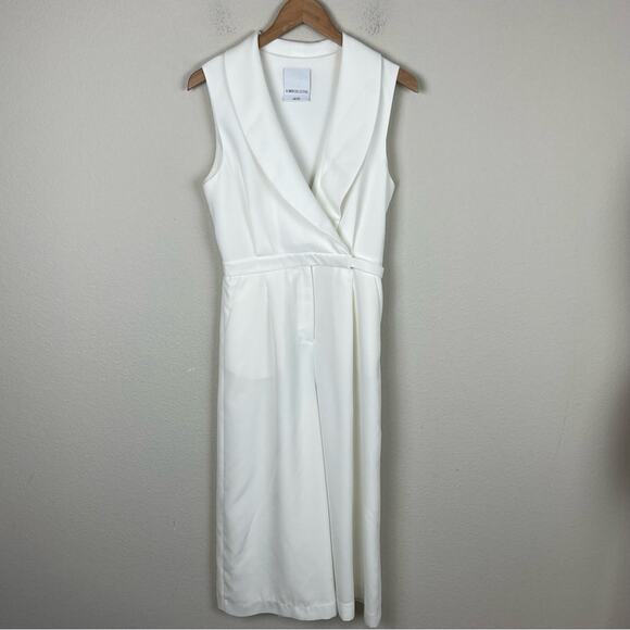 C Meo Collective Off White/ Natural White  Wide Leg Crop Jumpsuit Medium - Picture 2 of 8